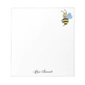 かわいい水色ビーとハッピースマイル ノートパッド (正面)