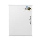 かわいい水色ビーとハッピースマイル ノートパッド (回転)