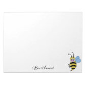 かわいい水色ビーとハッピースマイル ノートパッド (正面)