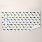 かわいい水色ビーとハッピースマイル バスタオル (バスタオル)