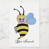 かわいい水色ビーとハッピースマイル フードラベル (シングルラベル)