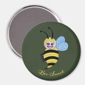 かわいい水色ビーとハッピースマイル マグネット (正面/裏面)