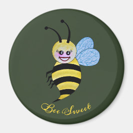 かわいい水色ビーとハッピースマイル マグネット