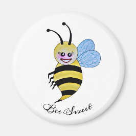 かわいい水色ビーとハッピースマイル マグネット