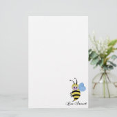 かわいい水色ビーとハッピースマイル 便箋 (スタンド正面)