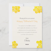 かわいい水色ビー&ハニカムバレンタインデー シーズンカード (裏面)