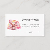 かわいい水色ピンクのテディベアおむつラッフル 名刺 (正面)