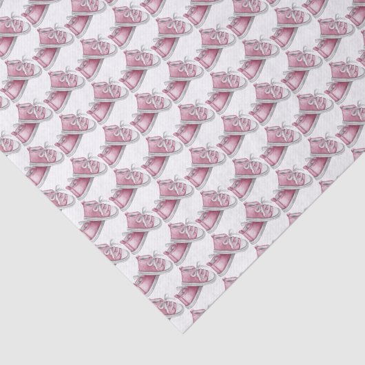 かわいい水色ピンクのベビーシューズパターン 薄葉紙 (詳細)