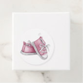 かわいい水色ピンクのベビーシューズベビーシャワー フェイバータグ (インサイチュ)