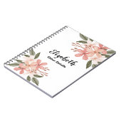 かわいい水色ピンクの元気な植物パーソナライズされた ノートブック (左側)