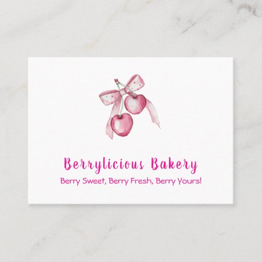 かわいい水色ピンクの果実ベーカリー名刺 名刺 (正面)