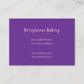 かわいい水色ピンクの果実ベーカリー名刺 名刺 (裏面)