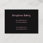 かわいい水色ピンクの果実ベーカリー名刺 名刺 (裏面)