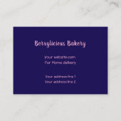 かわいい水色ピンクの果実ベーカリー名刺 名刺 (裏面)