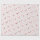 かわいい水色ピンクの蝶 ラッピングペーパー (フラット)
