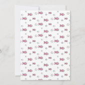 かわいい水色ピンククジラ |女の子の赤ちゃんシャワー 招待状 (裏面)