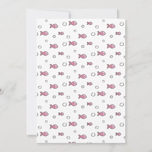 かわいい水色ピンククジラ |女の子の赤ちゃんシャワー 招待状 (裏面)