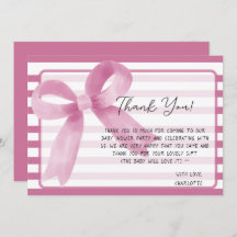 かわいい水色ピンクボウ赤ちゃんシャワー