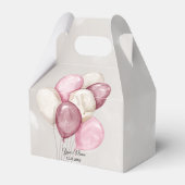 かわいい水色ピンク白いバルーンパーティー フェイバーボックス (裏面サイド)
