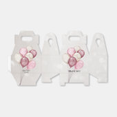 かわいい水色ピンク白いバルーンパーティー フェイバーボックス (折り畳みなし)