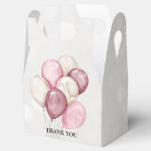 かわいい水色ピンク白いバルーンパーティー フェイバーボックス (オープン)
