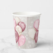 かわいい水色ピンク白いバルーンパーティー 紙コップ (右)