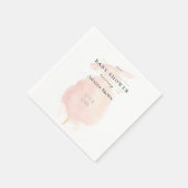 かわいい水色ピンク綿キャンディーベビーシャワー スタンダードカクテルナプキン (角)