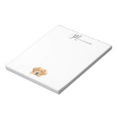 かわいい水色ピーキングゴールデンパーソナライズされた ノートパッド (回転)