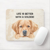 かわいい水色ピーキングゴールデンヴィンテージ マウスパッド (マウス)