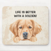 かわいい水色ピーキングゴールデンヴィンテージ マウスパッド (正面)