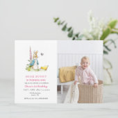 かわいい水色ピーター・ラビット誕生日 招待状 (スタンド正面)