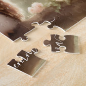 かわいい水色フクロウ名ジグソーパズル ジグソーパズル (側面)