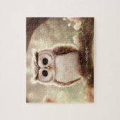 かわいい水色フクロウ名ジグソーパズル ジグソーパズル (縦)