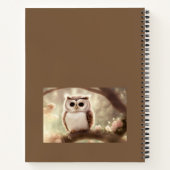 かわいい水色フクロウ名入り手帳 ノートブック (裏面)