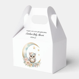 かわいい水色フクロウ赤ちゃんシャワー フェイバーボックス