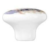 かわいい水色フクロウ鳥の自然アート セラミックノブ (側面)