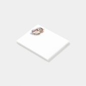 かわいい水色フクロウ鳥の自然アート ポストイット (アングル)