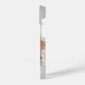 かわいい水色フクロウ鳥獣画アート iPhoneケース (左側面)