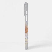 かわいい水色フクロウ鳥獣画アート iPhoneケース (左側面)