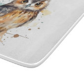 かわいい水色フクロウ カッティングボード (角)