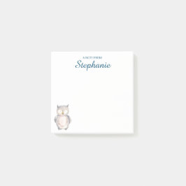 かわいい水色フクロウ ポストイット