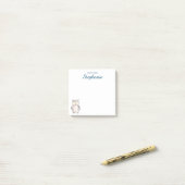 かわいい水色フクロウ ポストイット (デスク上)