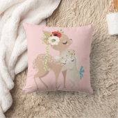 かわいい水色フローラディアバニーラビット | イースター クッション (ブランケット)