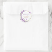 かわいい水色フローラバタフライガールベビーシャワー ラウンドシール (バッグ)