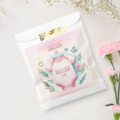 かわいい水色フローラルマスハライスラム赤ちゃん女の子 フェイバーバッグ (封をした状態)