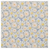 かわいい水色フローラl青と白のパターン ファブリック (見本)