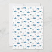 かわいい水色ブルークジラ |男の子の赤ちゃんシャワー 招待状 (裏面)