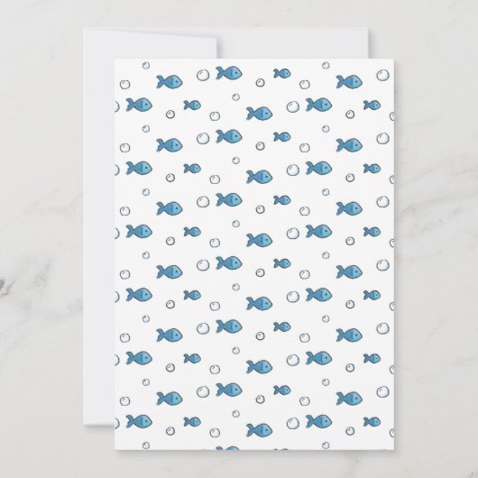 かわいい水色ブルークジラ |男の子の赤ちゃんシャワー 招待状 (裏面)