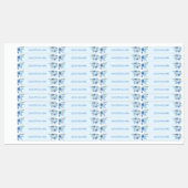 かわいい水色ブルーフローラ新学期キッズ ラベル (シート)