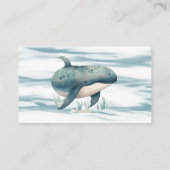 かわいい水色ブルーホエールおむつラッフル 名刺 (裏面)